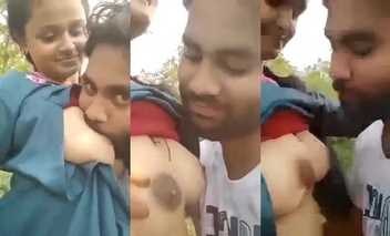Desi Outdoor Sex Video Of Bf Is Sucking The Boobs Of Gf In The Park